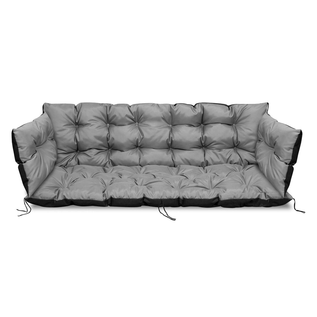 Banc de jardin matelassé Coussin imperméable 100x60x50 avec coussins latéraux 42x42 cm 1+2 3-Piece Set Grey