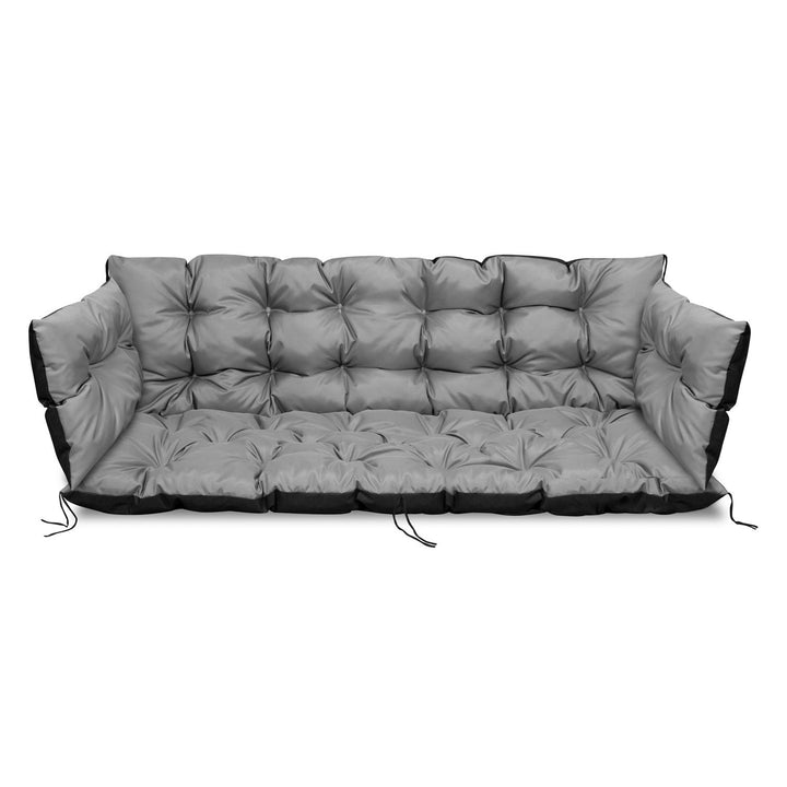 Banc de jardin matelassé Coussin imperméable 100x60x50 avec coussins latéraux 42x42 cm 1+2 3-Piece Set Grey