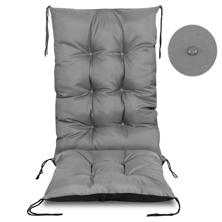 KingGarden Cojín Impermeable para Silla de Jardín PVC Codura Almohada Asiento de fácil cuidado para interior y exterior (50x50x80 cm, Gris)