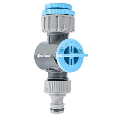 Connecteur de robinet universel Cellfast 52-256 avec filtre amovible adapté aux robinets G1/2", G3/4" et G1" jusqu'à 6 bars
