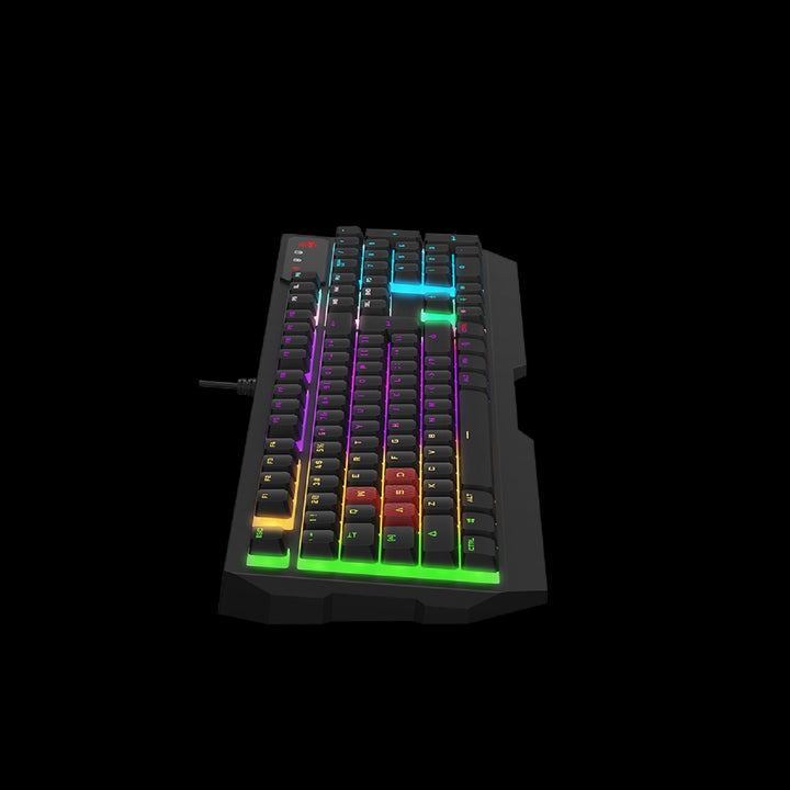 Bloody B140N QWERTY Gaming-Tastatur 1000 Hz Ultrapolling Neon-Hintergrundbeleuchtung 7 Multimedia-Navigationstasten Plug & Play USB-Anschluss Kabelgebunden 1.8 m Kabellänge