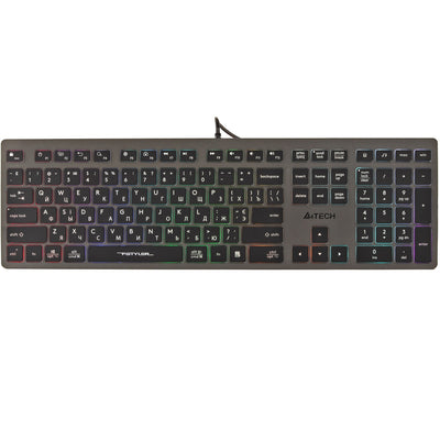 A4Tech FX60H Gaming Keyboard Wired LED Backlight 2x Ports USB QWERTY Plug & Play 1.5m Cable