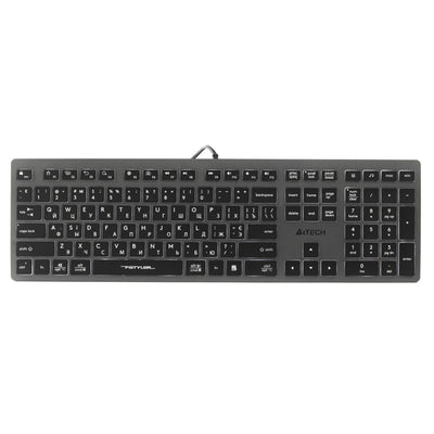 A4tech FX60H Gaming-Tastatur, weiße Hintergrundbeleuchtung, kabelgebunden, QWERTY, 2 USB-Anschlüsse, Plug & Play, 1,5 m Kabel