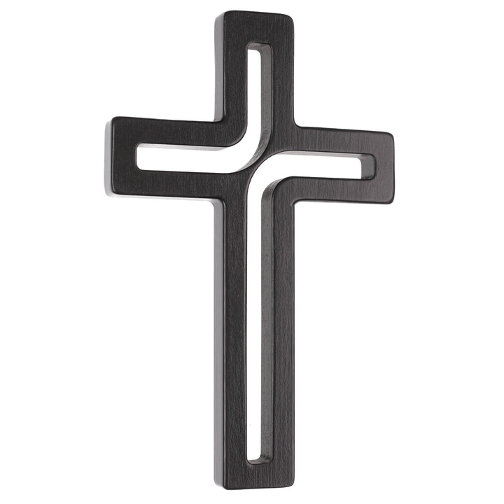 Wooden symbol  hanging cross modern black 25x16x1.6 cm