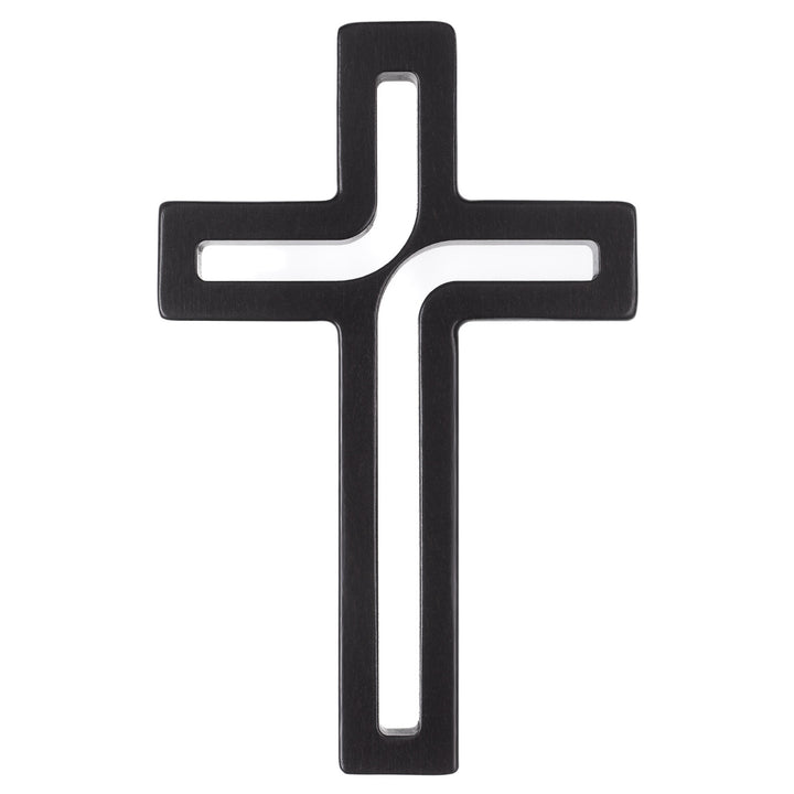 Wooden symbol  hanging cross modern black 25x16x1.6 cm