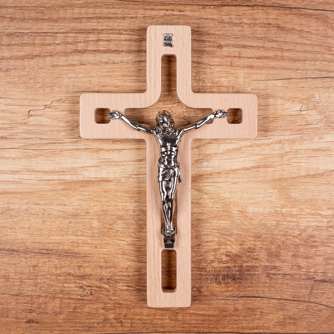 Wooden Hanging Cross Christian Modern Holy Jesus Crucifix Passion Wall Mount Prayer