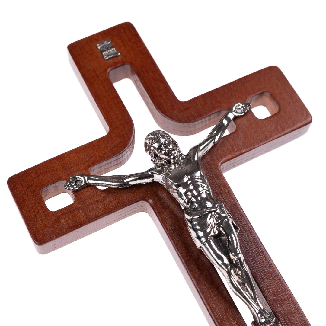 Wooden Hanging Cross Christian Modern Holy Jesus Crucifix Passion Wall Mount Prayer 18x12x1.4cm