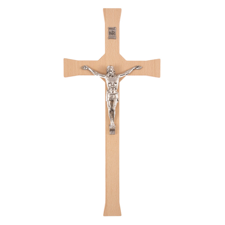 Wall Hanging Cross Christian Beech Wood Jesus Crucifix Passion Prayer