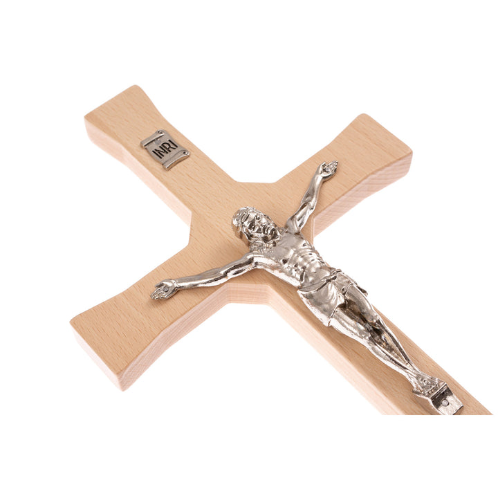 Wall Hanging Cross Christian Beech Wood Jesus Crucifix Passion Prayer