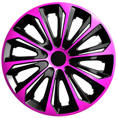 NRM STRONG DUO Tapacubos de 15 pulgadas Juego de 4 tapas para ruedas de coche ABS rosa universal 15 pulgadas resistente a la intemperie