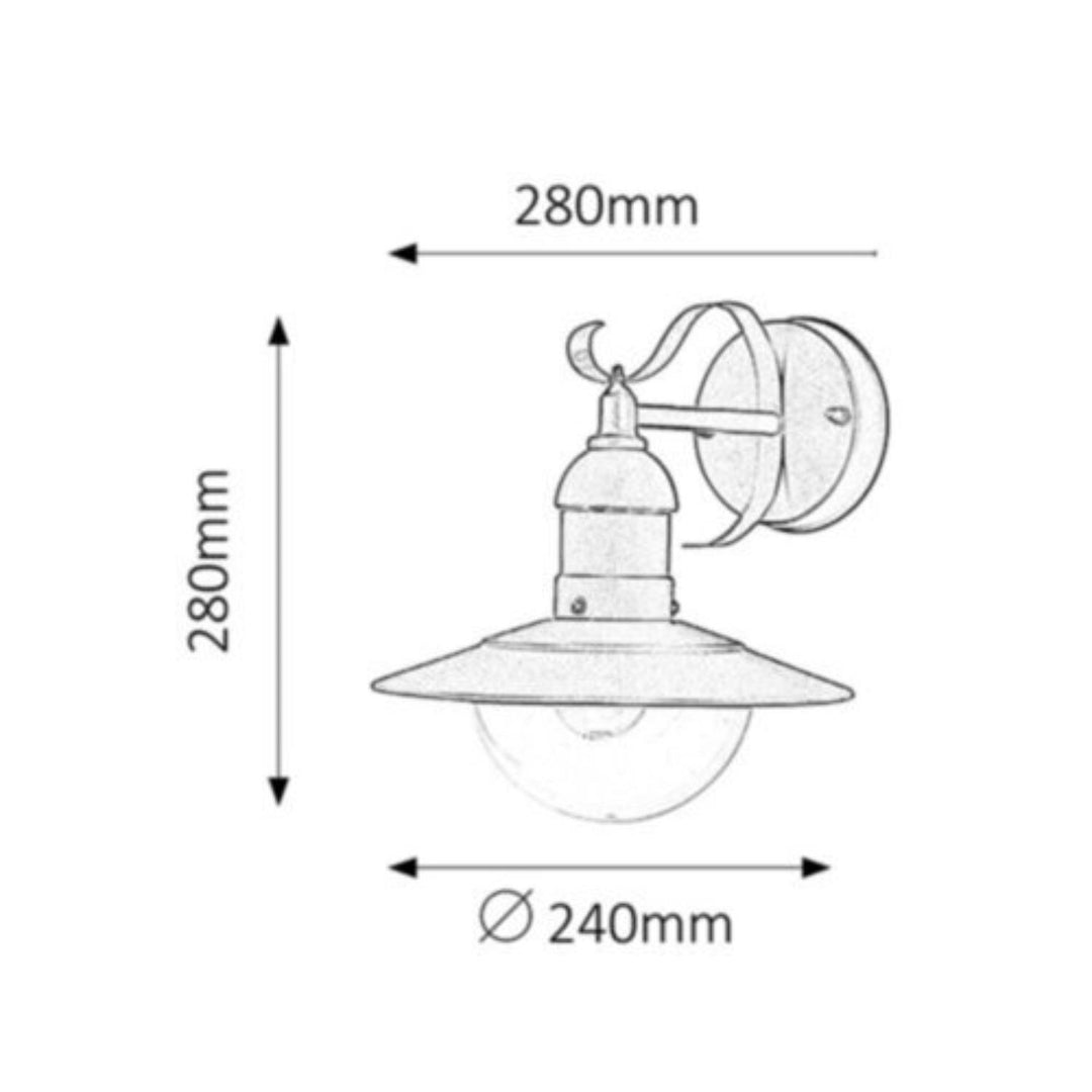 Rabalux Oslo aplique de jardín para fachada negro E27 60 W IP43 230 V