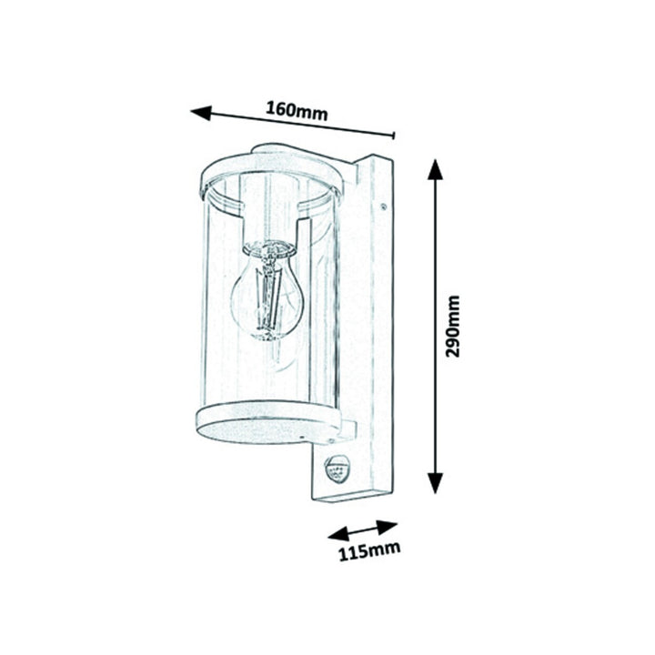 RABALUX Silistra - Buitenwandlamp met Bewegingssensor - Antraciet - IP44 / E27 / 230V