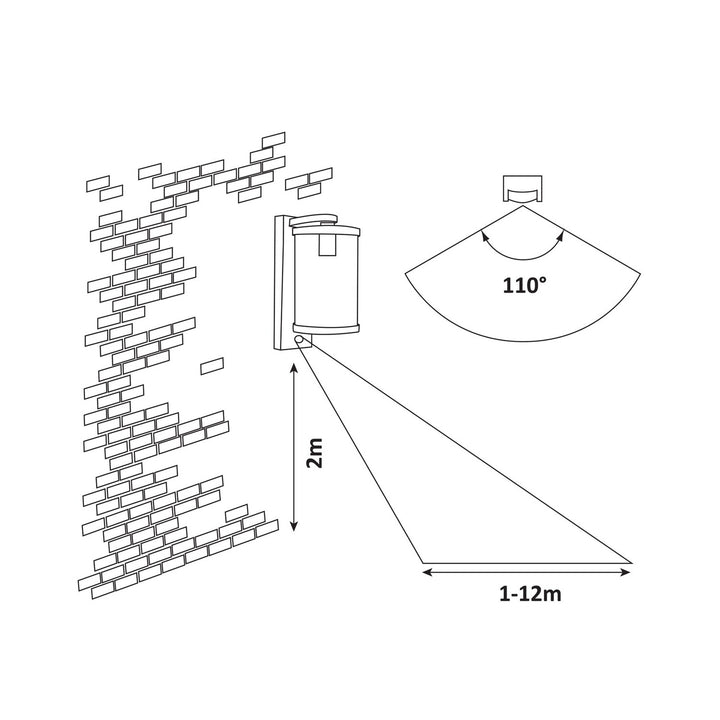 RABALUX Silistra - Buitenwandlamp met Bewegingssensor - Antraciet - IP44 / E27 / 230V