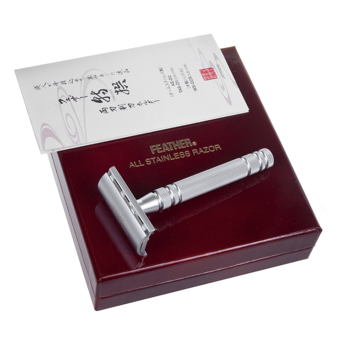 Feather All Stainless Razor Double Edge AS-D2 Japanese Quality Professional