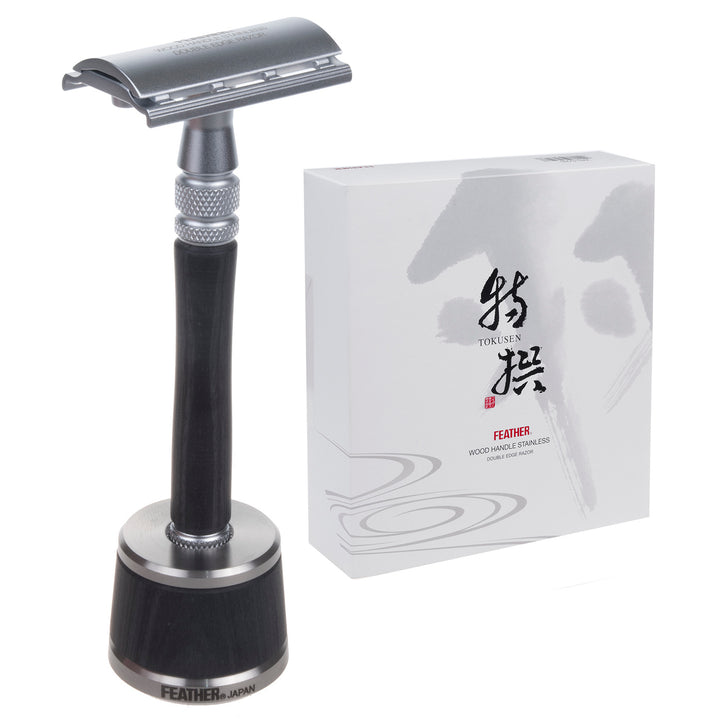 Rasoir Feather WS-D2S de qualité japonaise - acier inoxydable et bois