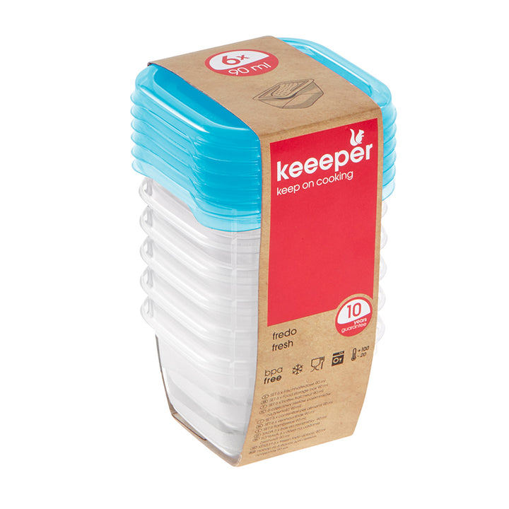 Juego de recipientes para alimentos 6 x 90 ml Keeeper Fredo Fresh