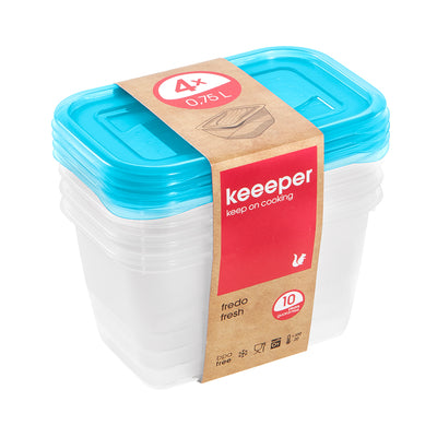 Keeeper Fredo Fresh 4 x 0.75l juego de contenedores de almacenamiento de Alimentos
