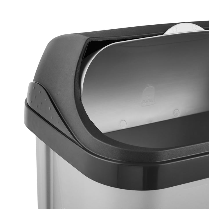 Keeeper Rasmus Waste Bin Trash Can 25L Swivel Lid Recycling Sorting Modern silver