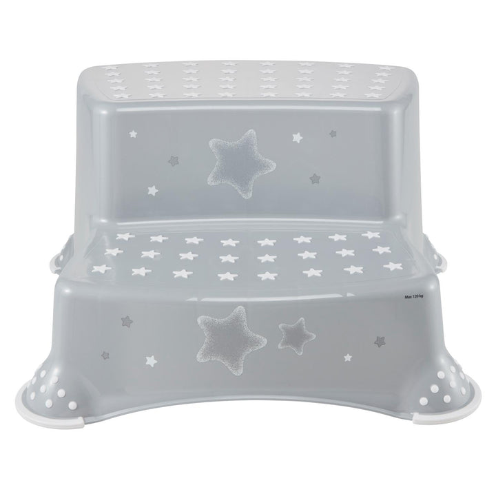 Keeeper Igor Double Kids Step Stool - Stars Grey Anti Slip Sturdy Potty Training Kitchen Washing Hands Bathroom