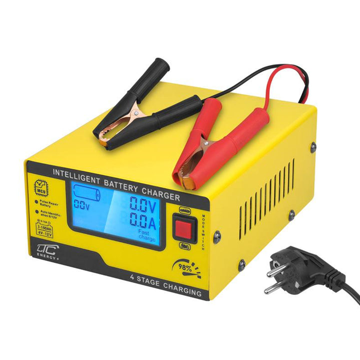 LTC LX1202 Chargeur 6V/12V pour voitures et motos avec contrôle par microprocesseur 15A convient à différents types de batteries de 3Ah à 150Ah