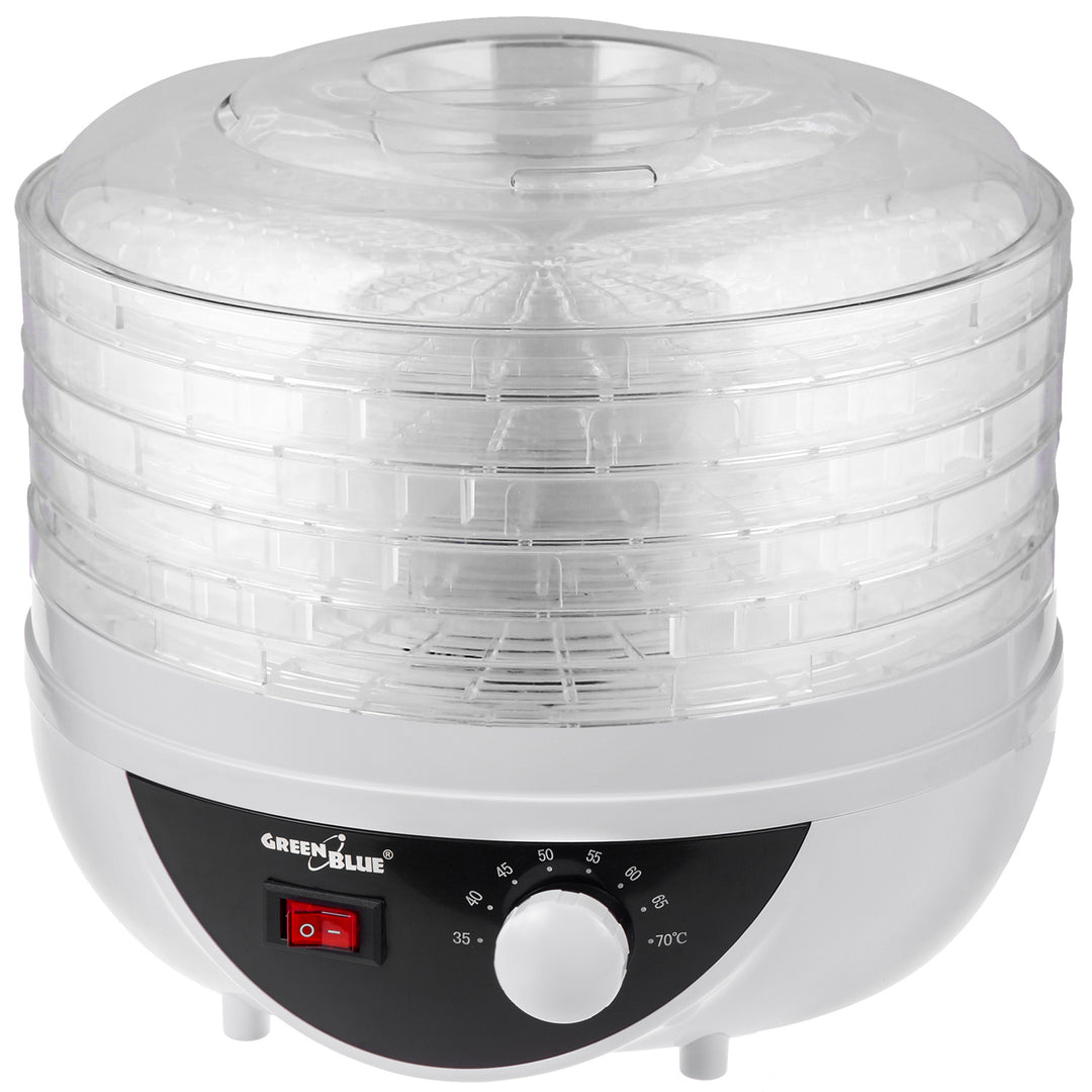 GreenBlue GB195 Deshidratador de Alimentos Secador de Setas, Verduras y Frutas, 250W, Extra silencioso, 5 Tamices