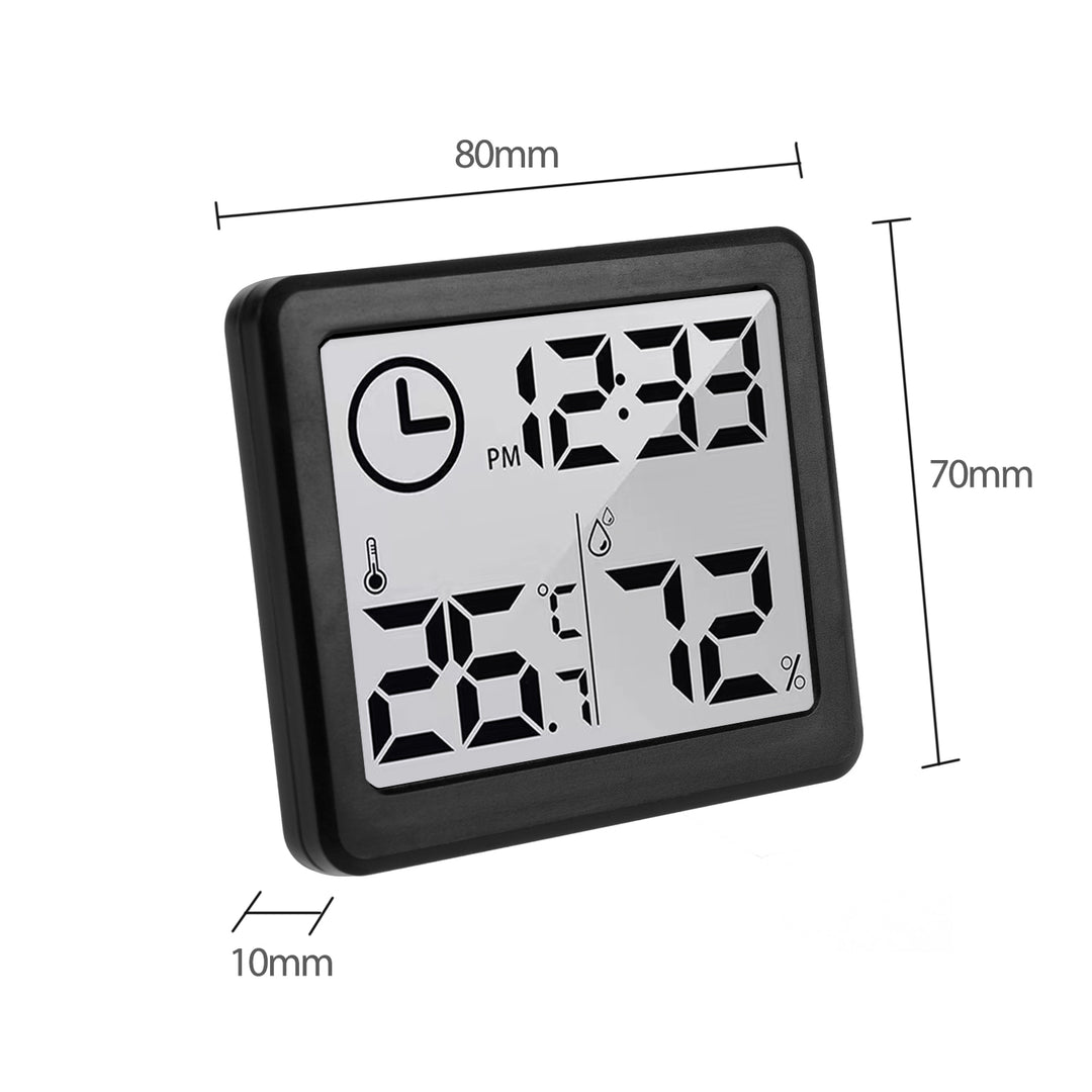 Thermometer Hygrometer with Clock Function, GreenBlue, black,GB384B