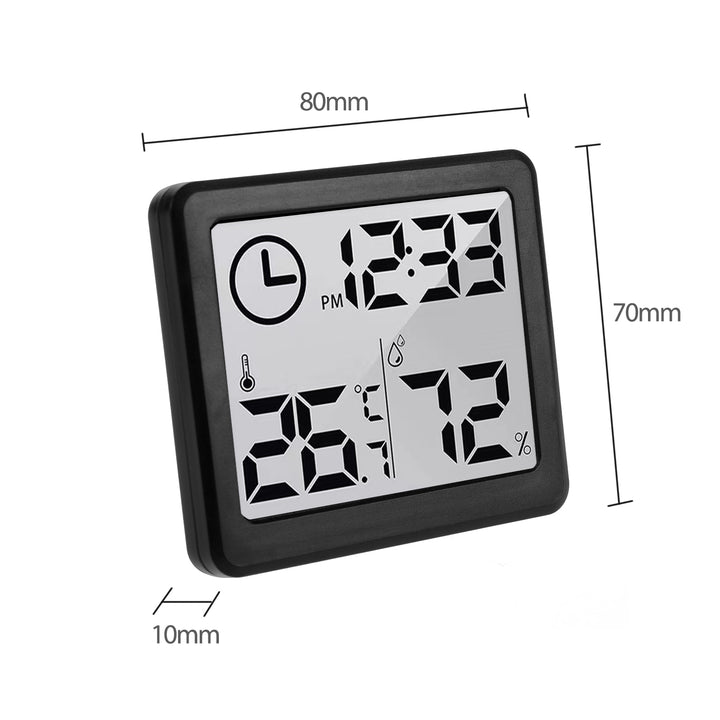 Thermometer Hygrometer with Clock Function, GreenBlue, black,GB384B