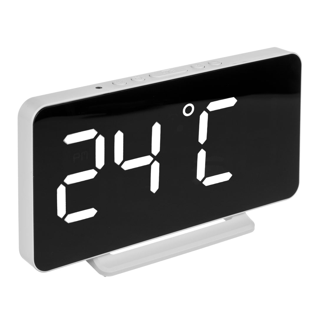 Green Blue GB383 Digitaler LED-Wecker Uhr mit Alarm- und Thermometerfunktion, Snooze/Schlummerfunktion, LED Display, USB-Ladeanschluss