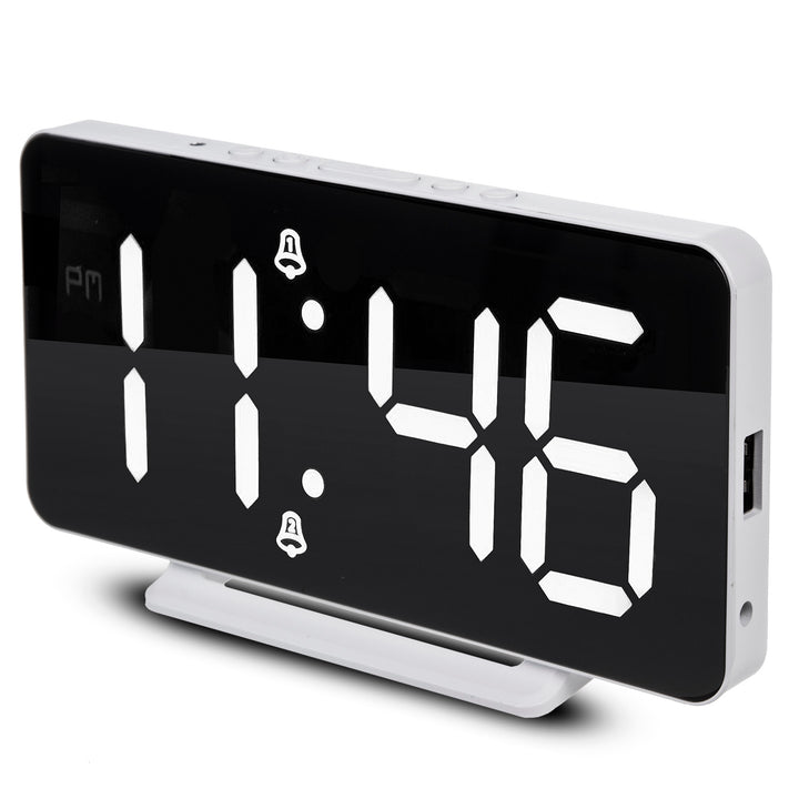 Green Blue GB383 Digitaler LED-Wecker Uhr mit Alarm- und Thermometerfunktion, Snooze/Schlummerfunktion, LED Display, USB-Ladeanschluss