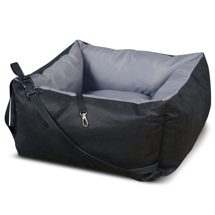 KingDog - Autostoel / Hondenmand voor dieren 55x55cm - Zwart / Grijs