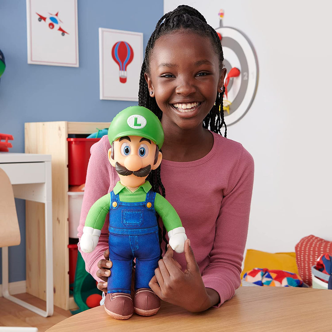 Super Mario Bros Movie Luigi Plush Cartoon Game Mascot 30cm Toy Kids