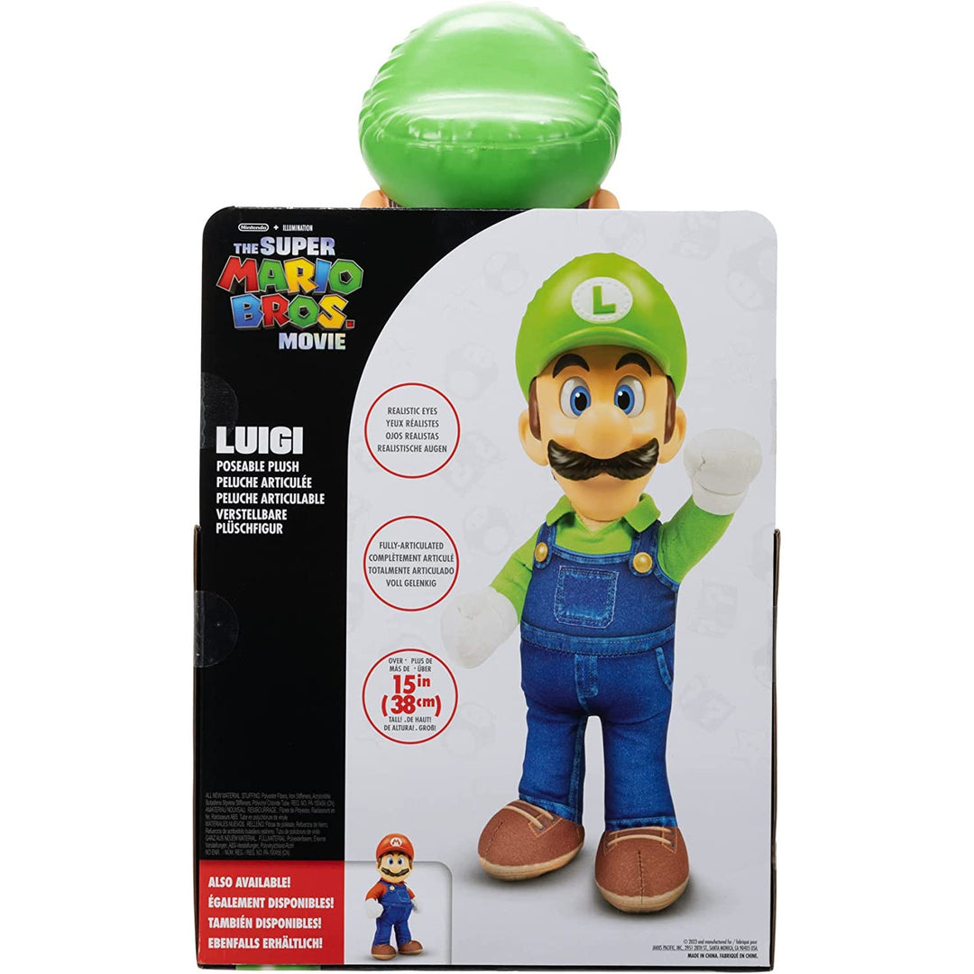 SUPER MARIO Movie Luigi, peluche, mascota de los dibujos animados, 30 cm