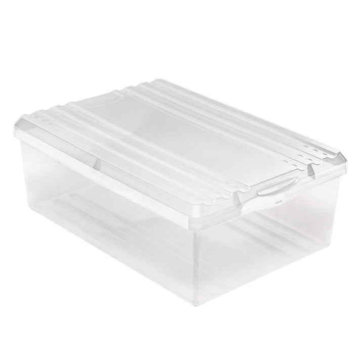 Schuhbox mit Belüftungshaltelöcher 2-er Pack Aufbewahrungsbox Satz mit zwei Schuhkartons 350 x 260 x 130 mm 350 x 260 x 130 mm Transparent