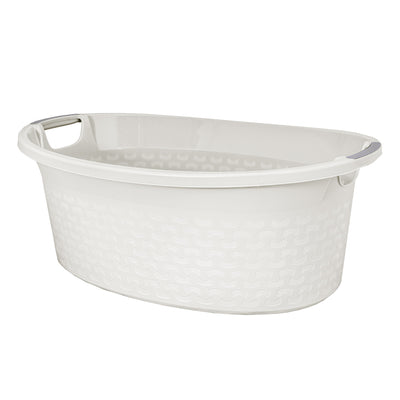 BranQ Cotton 60l Oval Waschschale Wäschekorb Farbe Antike Weiß