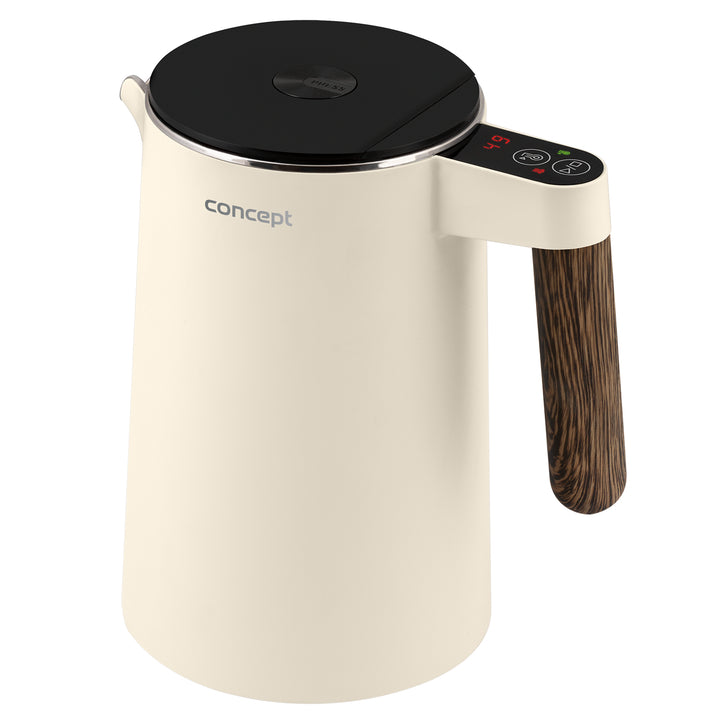 Concept Norwood Wasserkocher aus Edelstahl mit Temperaturregelung 45/60/70/85/90/95/100°C KEEP WARM-Funktion 1,5L 1850-2200 W (Vanille)