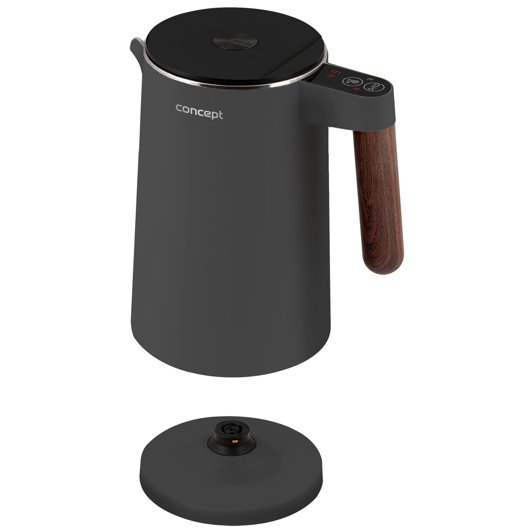 Concept Norwood hervidor de acero inoxidable con control de temperatura función KEEP WARM 1,5L 1850-2200W gris oscuro