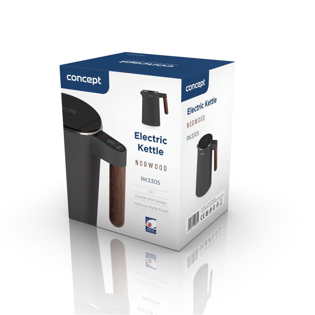 Concept Norwood Stainless Steel Kettle with Temperature Control Keep Warm Function 1.5L 1850-2200 W Dark Grey