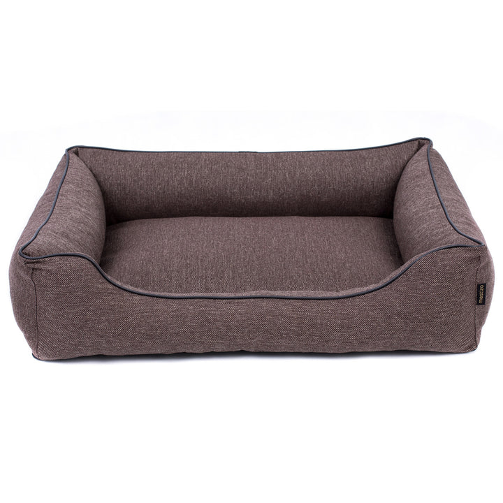 Mestizo Mallorca Comfort pet bed dog basket pet bed dog sofa made of durable upholstery fabric (outer dimensions: 65x50cm / inner dimensions: 41x27cm, brown / black)