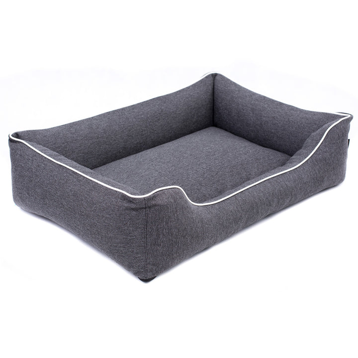 Mestizo Mallorca Comfort pet bed dog basket pet bed dog sofa made of durable upholstery fabric (outer dimensions: 65x50cm / inner dimensions: 41x27cm, dark gray / white)