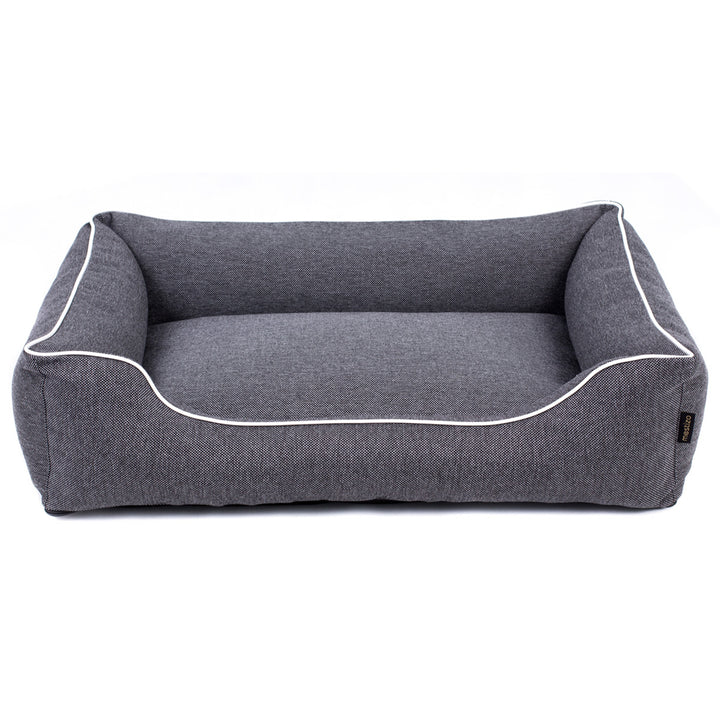 Sofa Mallorca Comfort hondenbed in donkergrijs met witte bies 65x50 cm