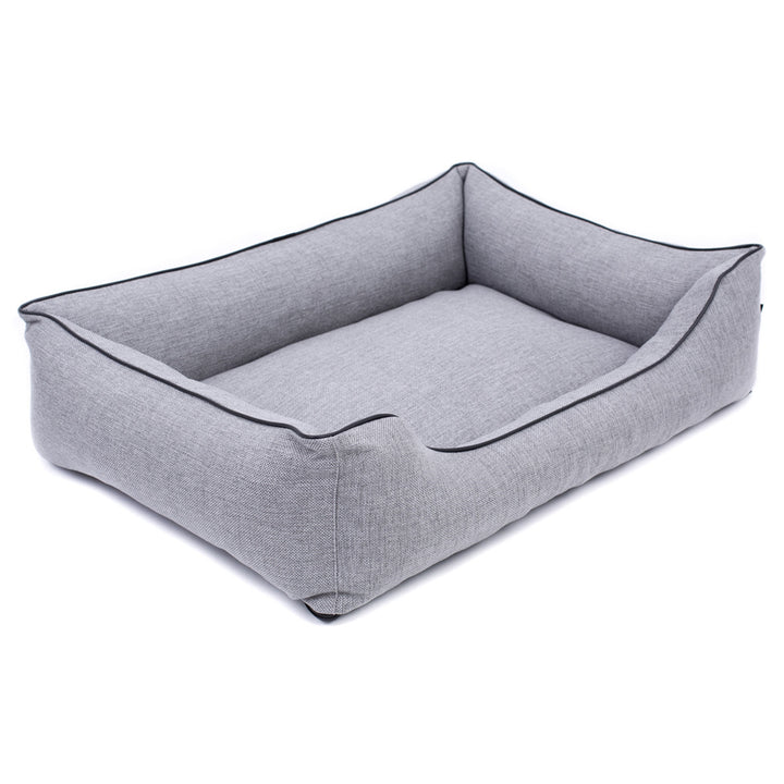 Haustierbett Hundekorb Tierbett Hundesofa Mestizo Mallorca Comfort Außenmaße: 80x60cm / Innenmaße: 56x40cm Hellgrau/schwarz