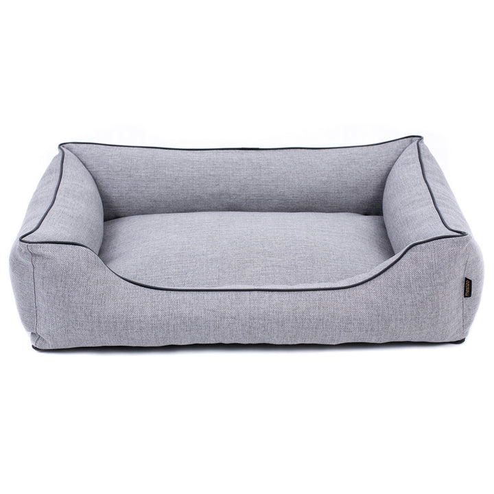 Haustierbett Hundekorb Tierbett Hundesofa Mestizo Mallorca Comfort Außenmaße: 80x60cm / Innenmaße: 56x40cm Hellgrau/schwarz