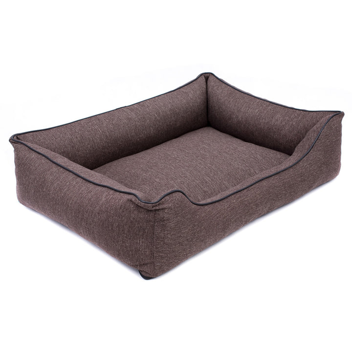 Haustierbett Hundekorb Tierbett Hundesofa Mestizo Mallorca Comfort  Außenmaße: 80x60cm / Innenmaße: 56x40cm, Braun/schwarz