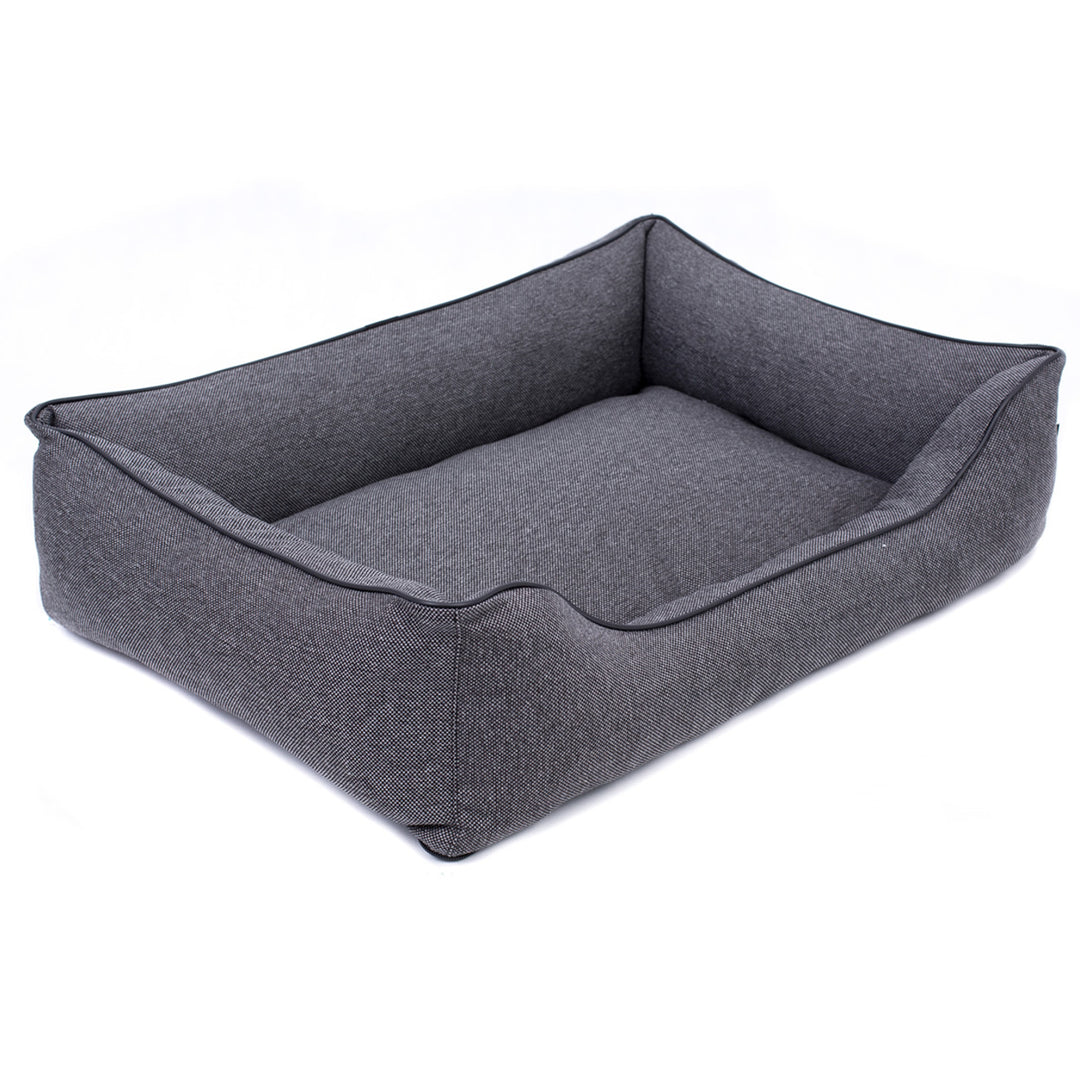 Haustierbett Hundekorb Tierbett Hundesofa Außenmaße: 80x60cm / Innenmaße: 56x40cm, Dunkelgrau/schwarz Mestizo Mallorca Comfort