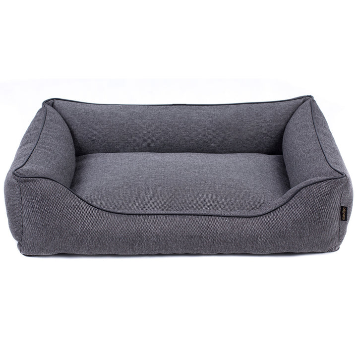 Haustierbett Hundekorb Tierbett Hundesofa Außenmaße: 80x60cm / Innenmaße: 56x40cm, Dunkelgrau/schwarz Mestizo Mallorca Comfort