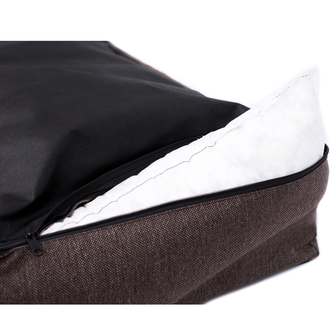 Sofá Mallorca Comfort cama para perro en gris claro con ribete negro 100x75 cm