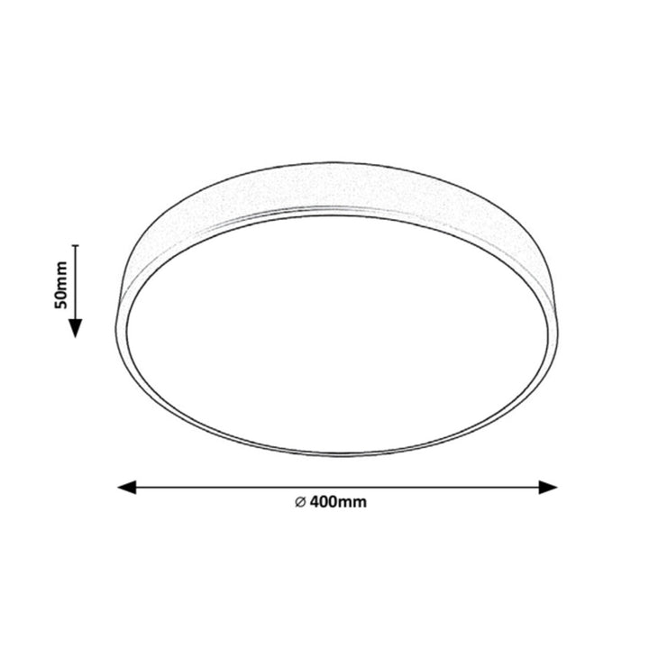 Rabalux Tesia 3314 mat zwart 36W 40x5cm plafondlamp