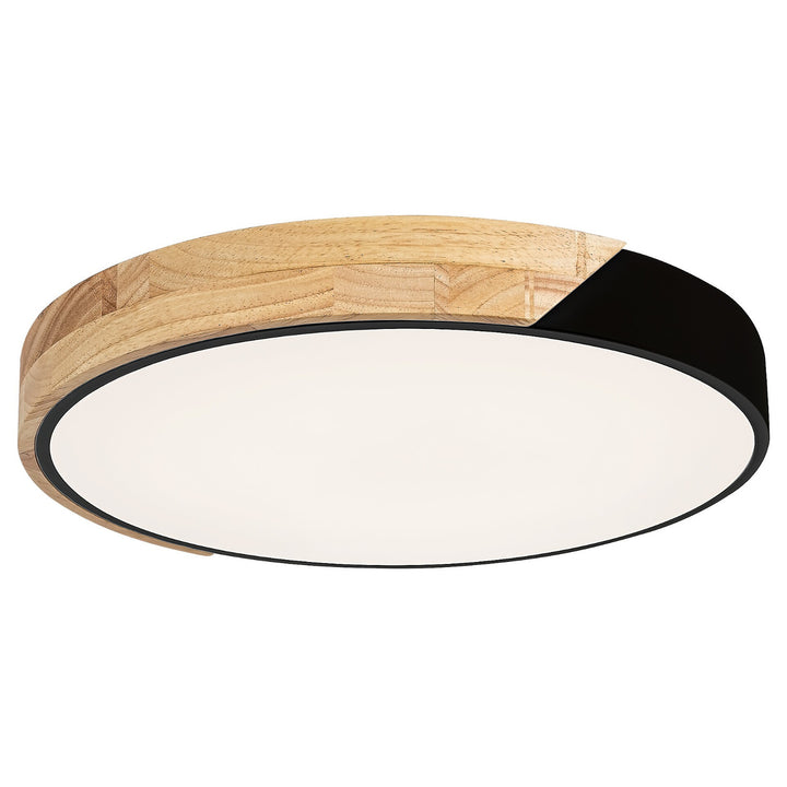 Lámpara de techo de metal y madera Rabalux Maple 3528 negro mate 24W