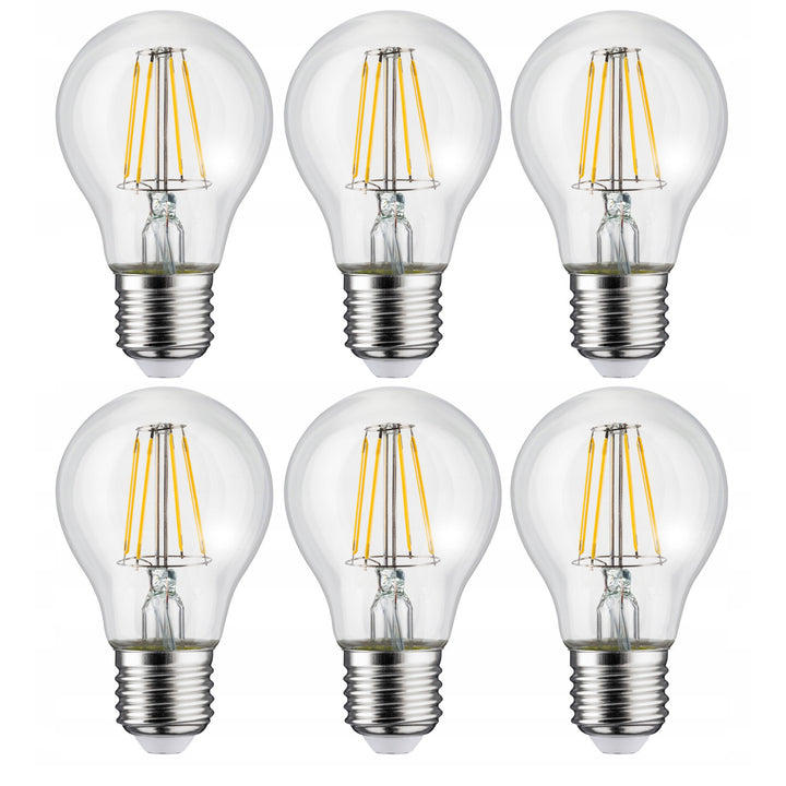 Maclean MCE268 6x LED Bulb, Filament E27, 8W, 230V, WW Warm White 3000K, 806lm, Retro Edison Decorative Bulb