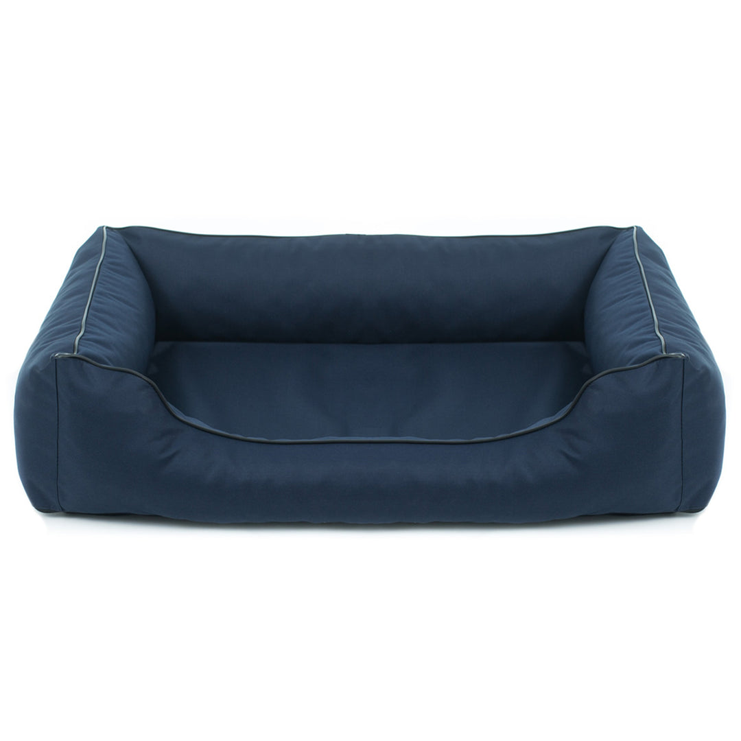 Mestizo Valencia Orthopedic Orthopedic Pet Bed Dog Basket Pet Bed Dog Sofa Cover Waterproof Polyester Fabric Cordura (Outside Size: 65x50cm / Inside Size: 41x27cm, Navy/Black)